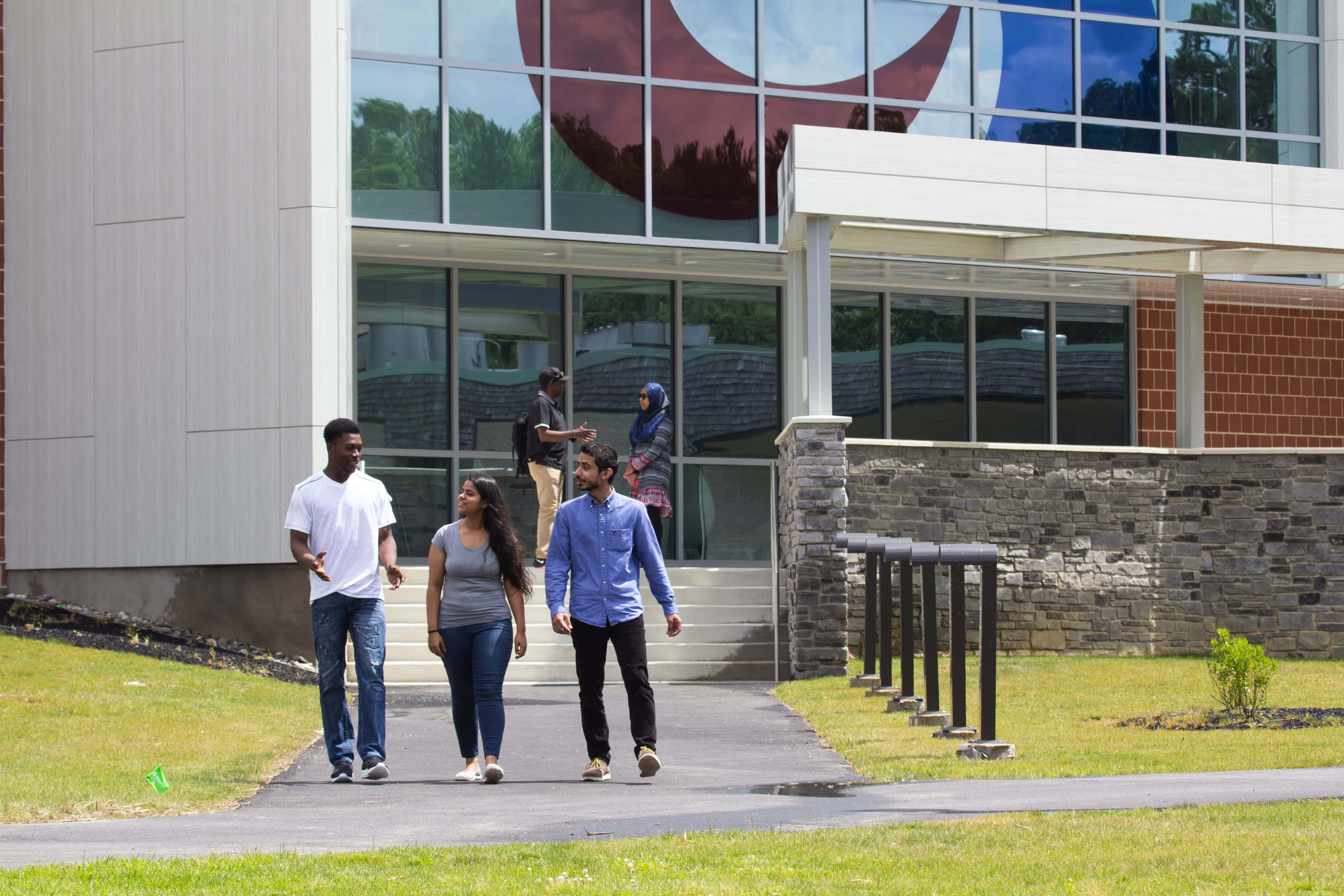 Students walking